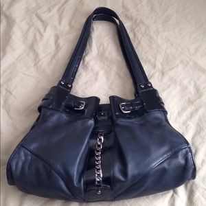 Kenneth Cole Black Soft Leather Shoulder Bag