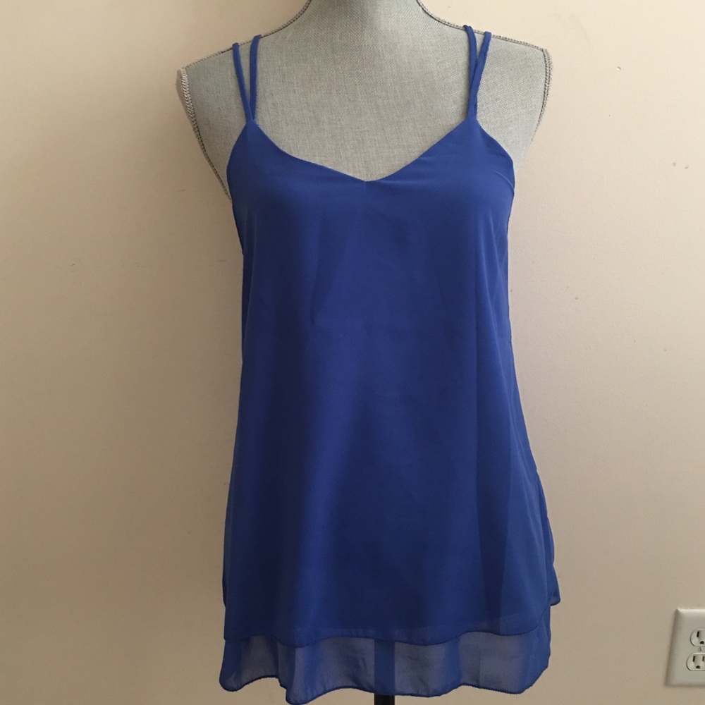 Flowing royal blue tank