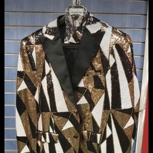 38R Mens Sequins Blazer with bowtie