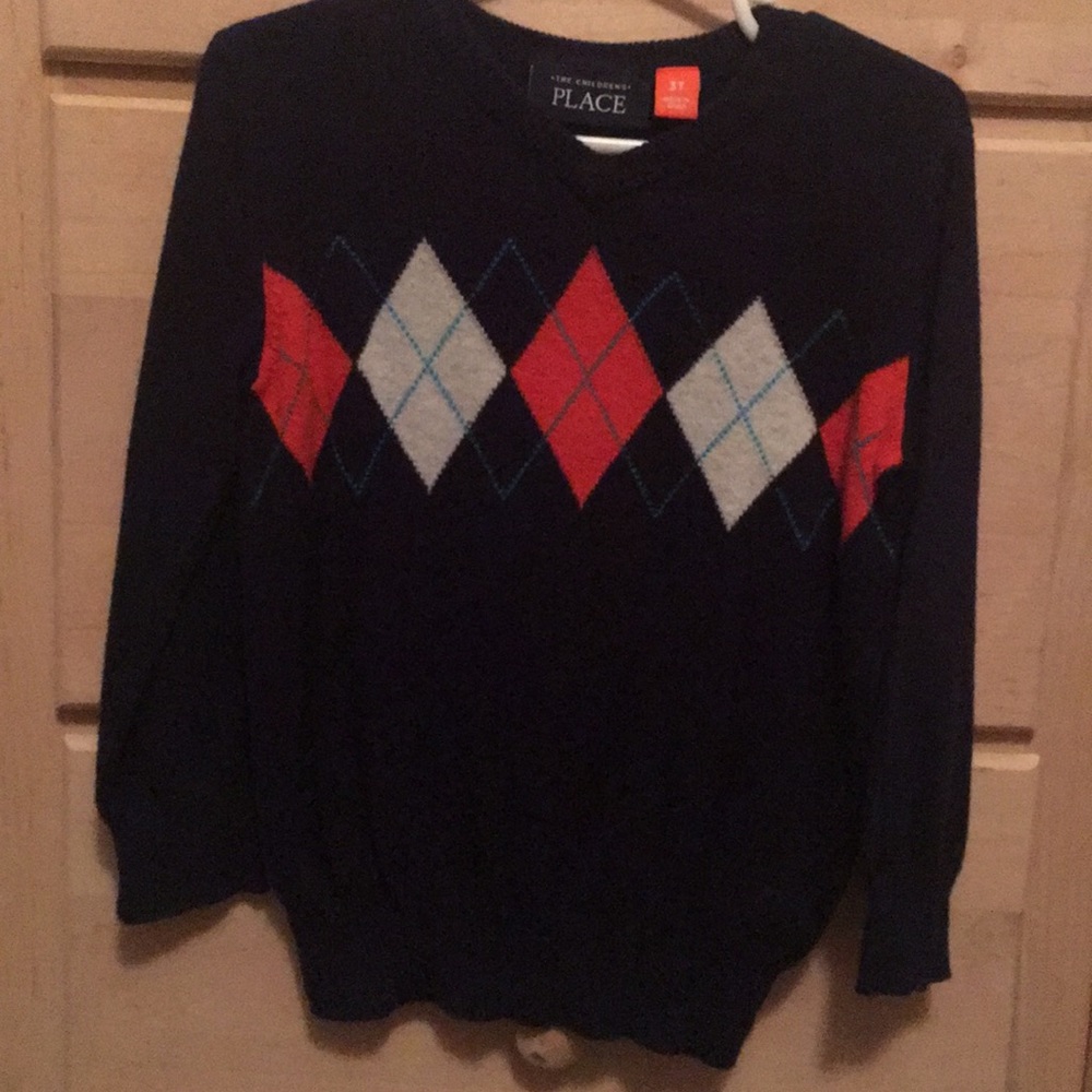 Blue Sweater with Diamond Design 3T