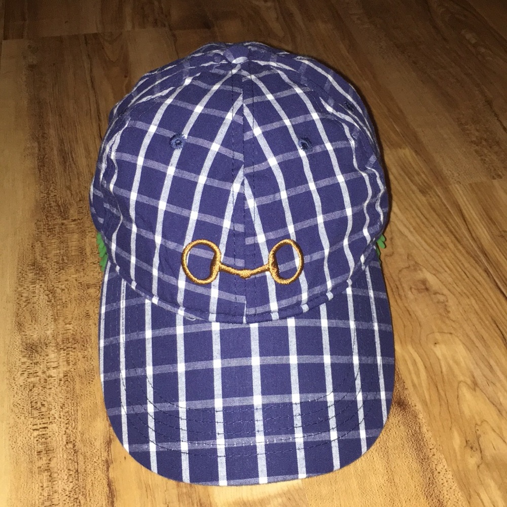 Checkered Baseball Cap with Double Key Embroidery