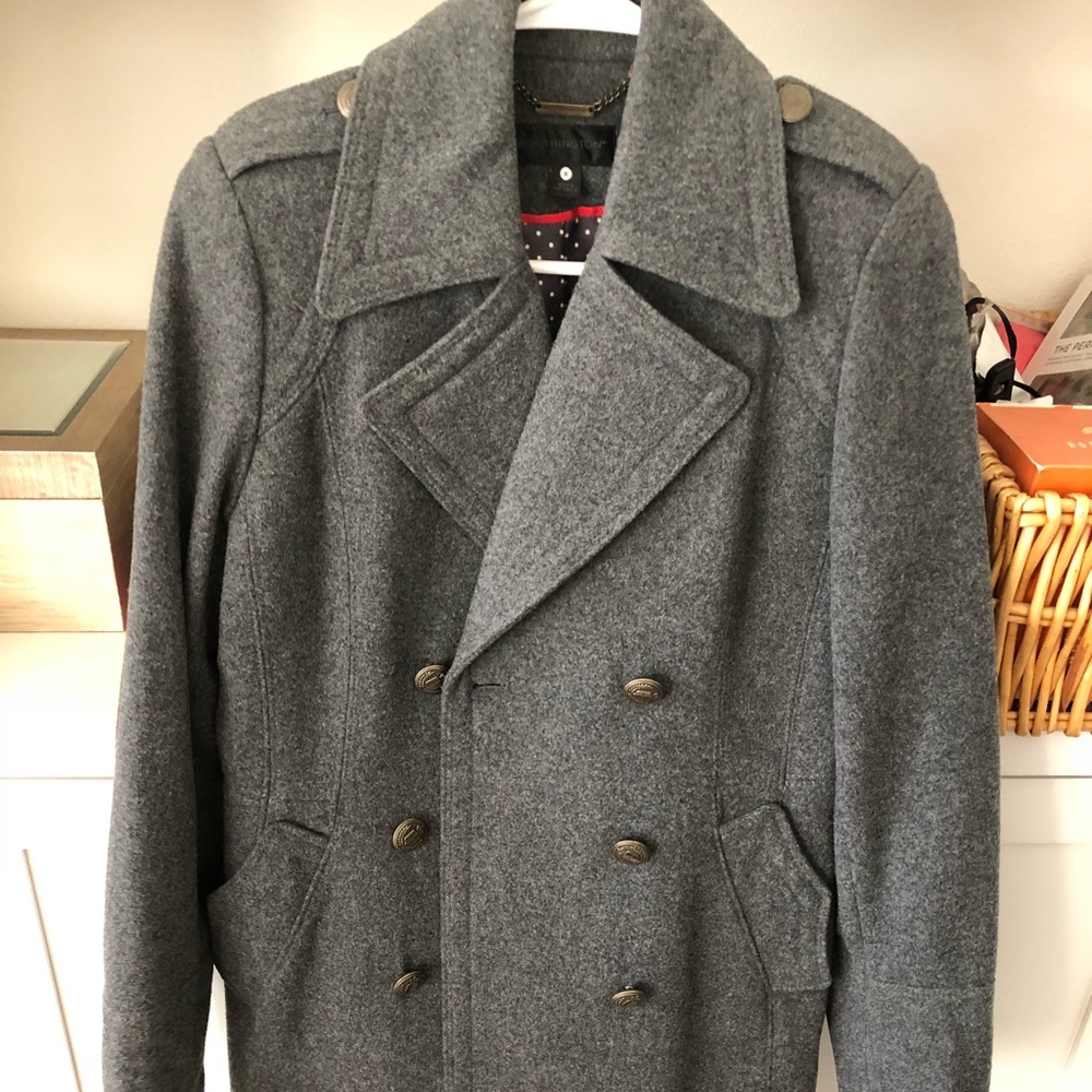 Gray vintage style Wool jacket women small