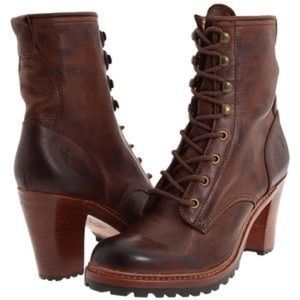 The Frye Company Chocolate Lucy Lace Up Boots