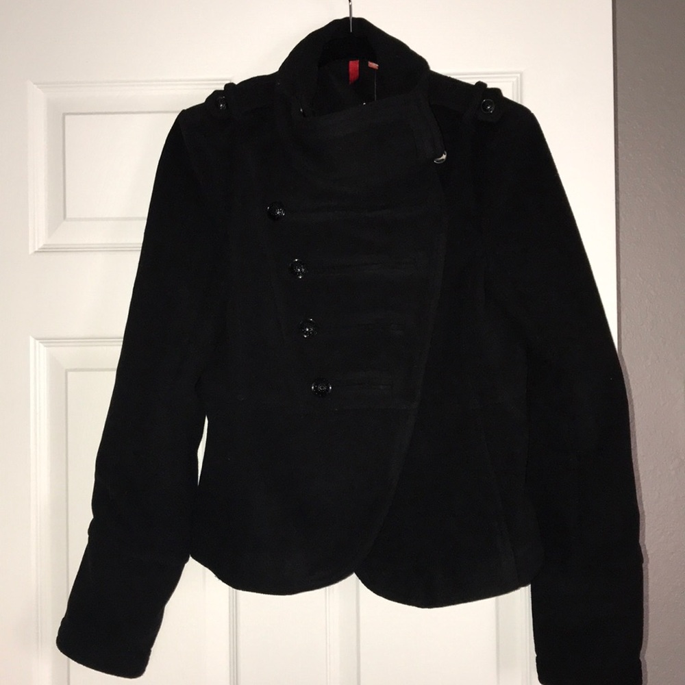 NWT back felt military button style jacket