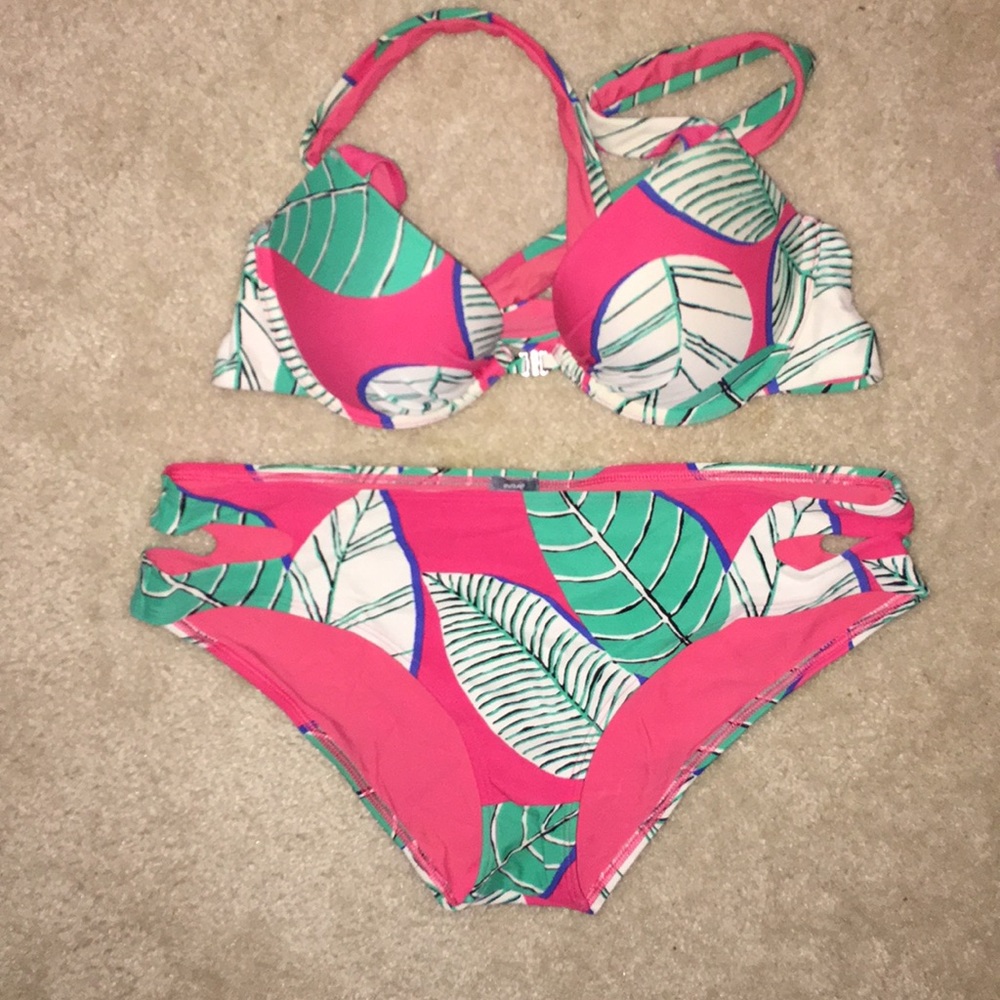 Aerie Tropical print swimsuit
