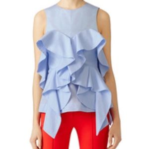 Acler blue rowe ruffle top size 4