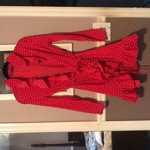Boohoo polkadot wrap dress