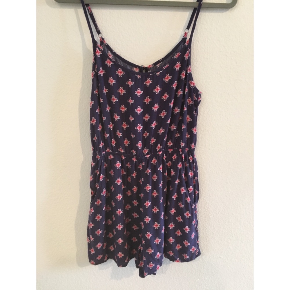 Blue with design Romper - medium (fits like small)