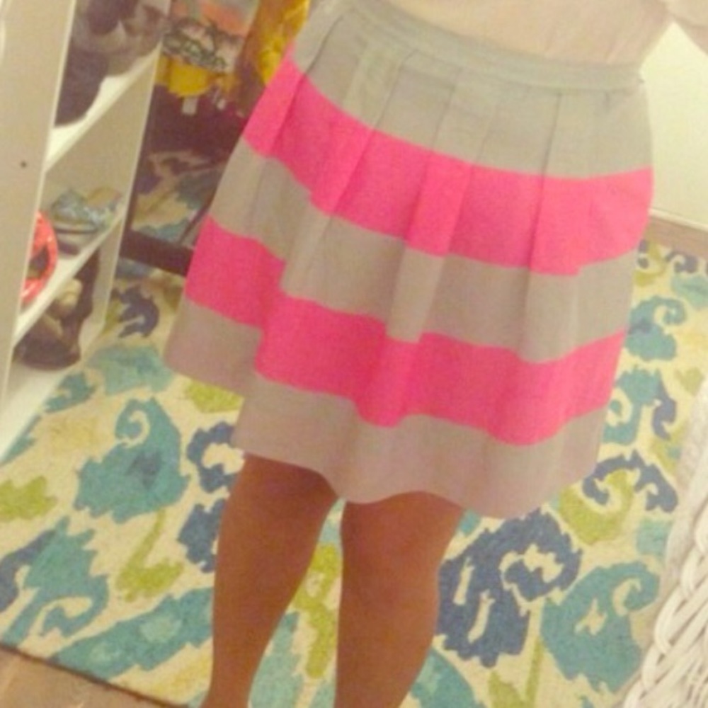 Silver gray and pink J Crew skirt