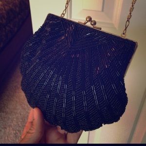 Black Beaded Formal Purse