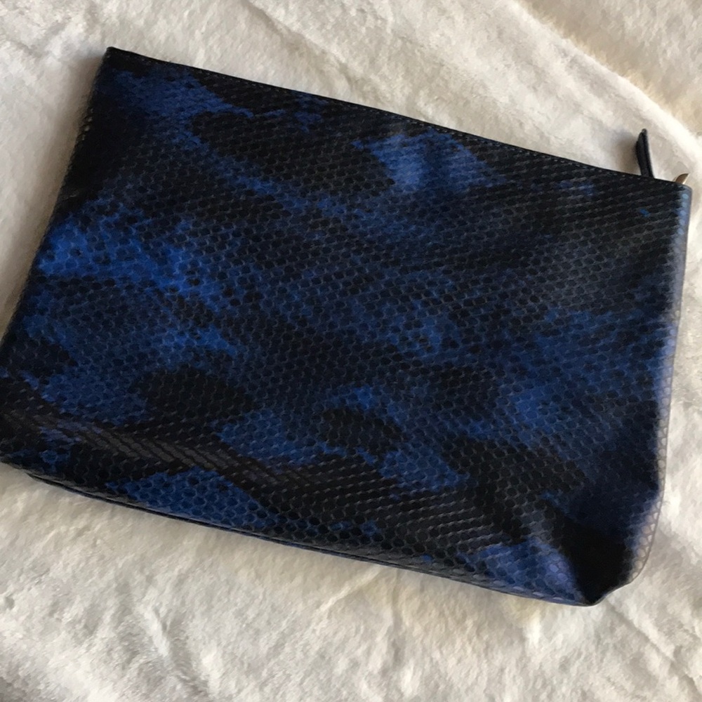 Blue/Black snakeskin clutch