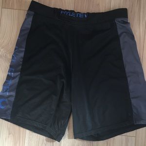 Hylete Athletic Shorts Black and Blue Large