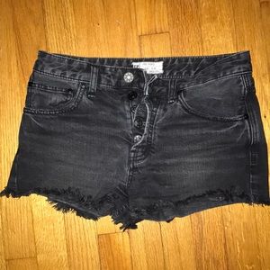 Free People cutoff black denim shorts 25