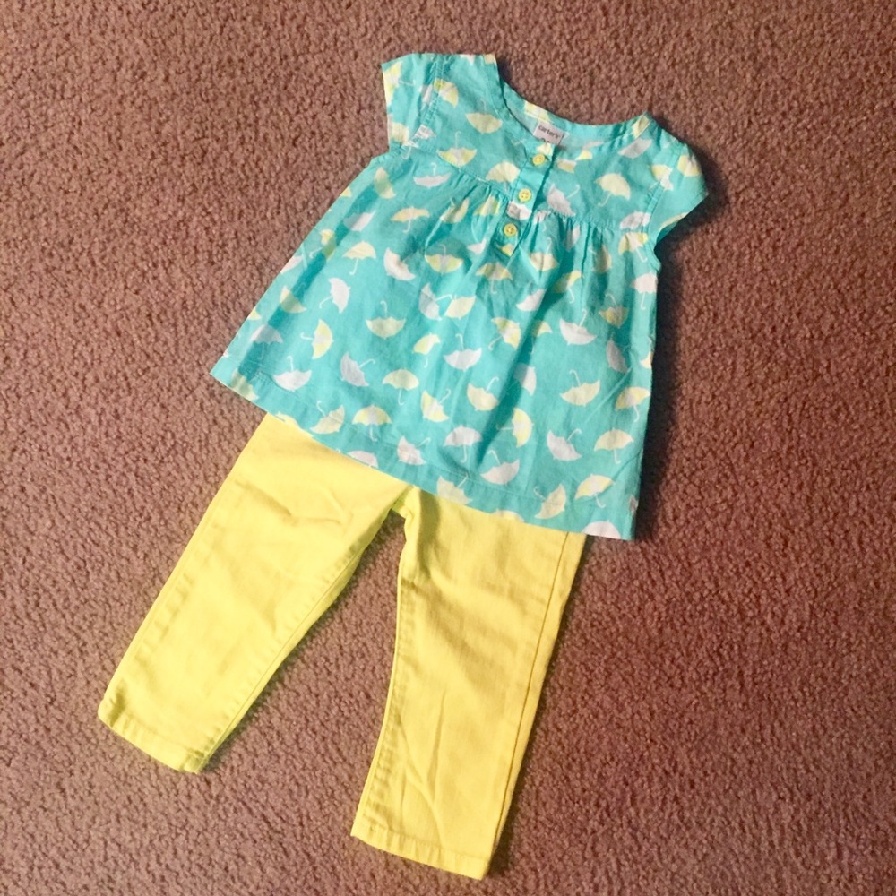 EUC Carter’s Umbrella Top & Jean Set