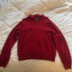 Red Polo Ralph Lauren Collared Sweater