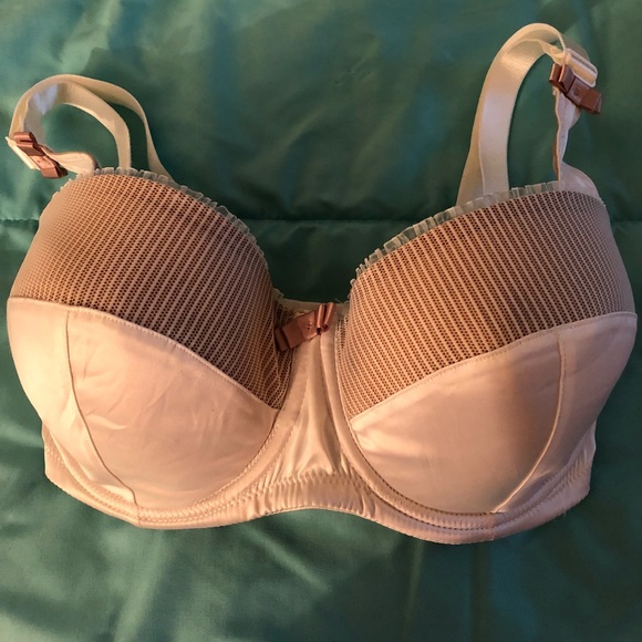 Satin Creme & Brown Bra - Picture 3 of 5