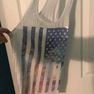 sequin american flag tank