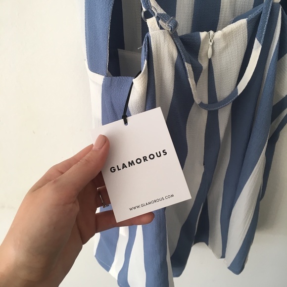 Glamorous Strappy Romper Playsuit in Bold Stripe - Picture 7 of 8