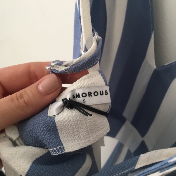 Glamorous Strappy Romper Playsuit in Bold Stripe - Picture 8 of 8