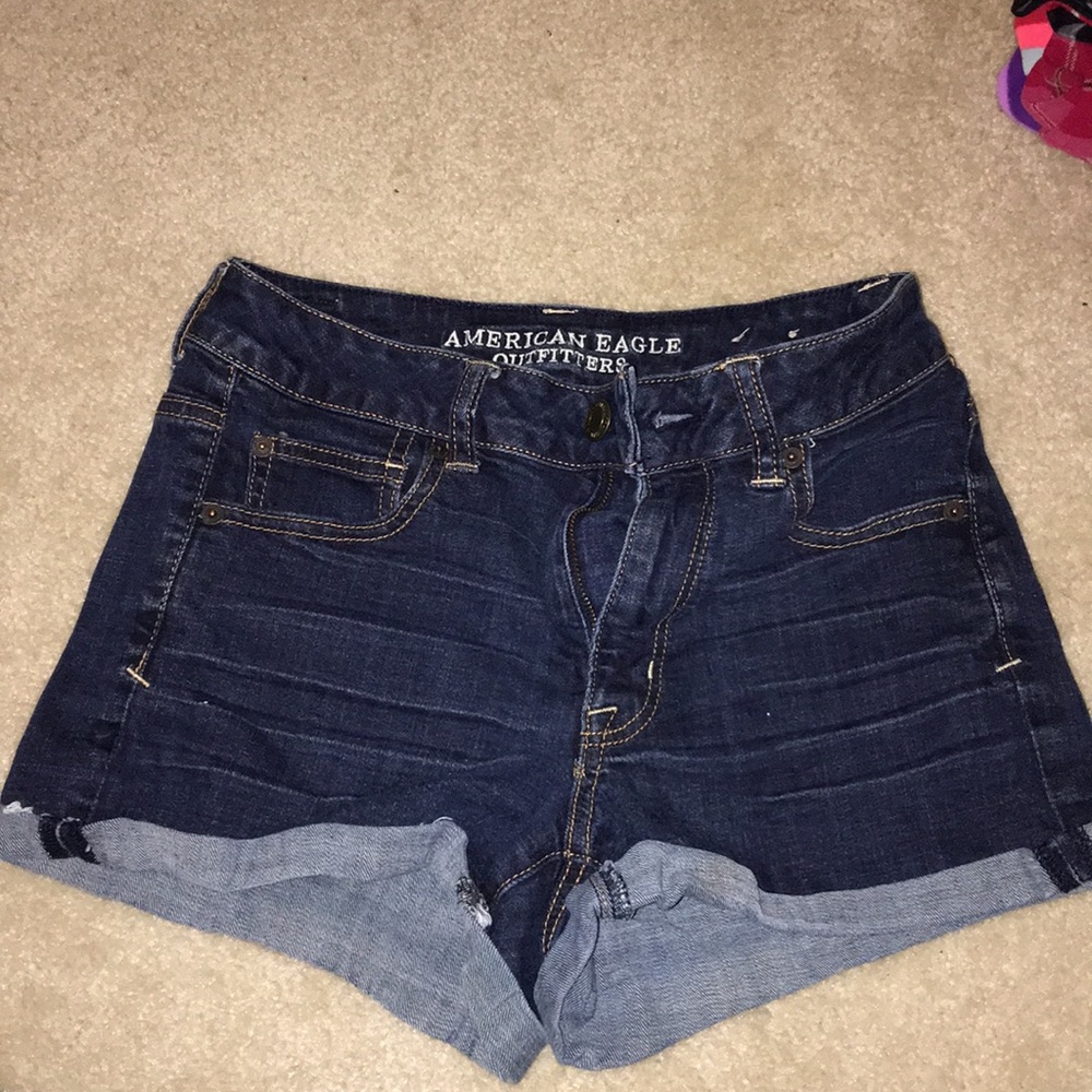 dark wash american eagle denim shorts