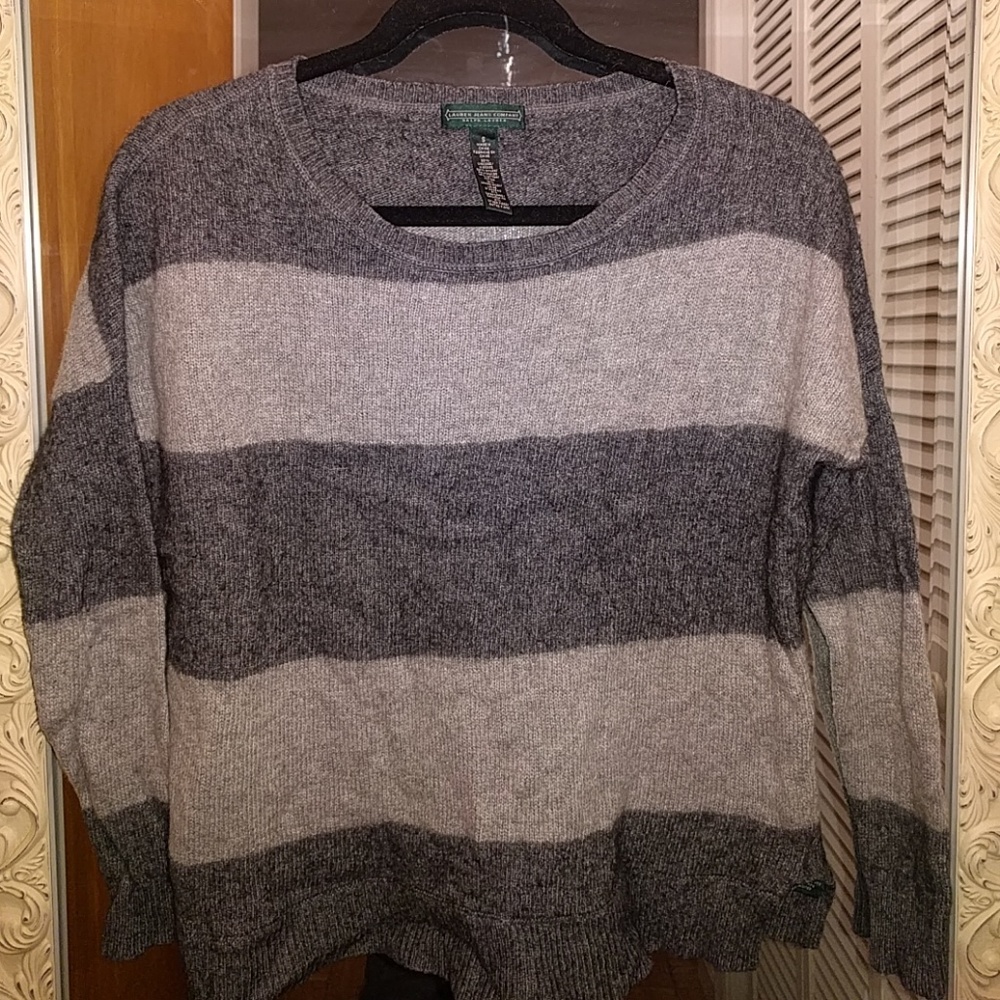 Ralph Lauren Grey Striped Sweater