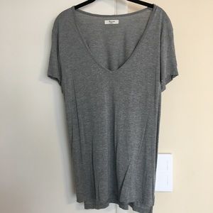 Madewell v-neck shirt, gray, medium