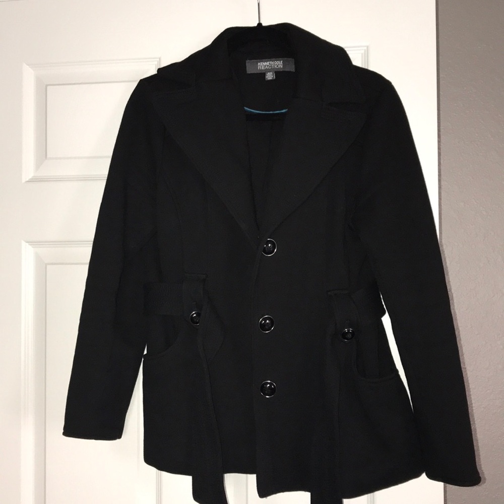 Kenneth Cole black belted jacket with pockets