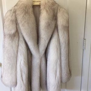 Blue fox fur coat