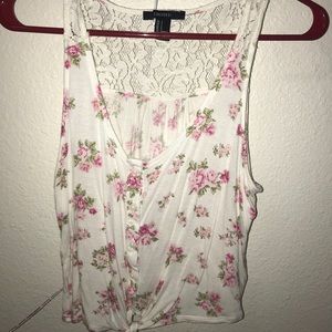 Floral Front Tie Tanktop