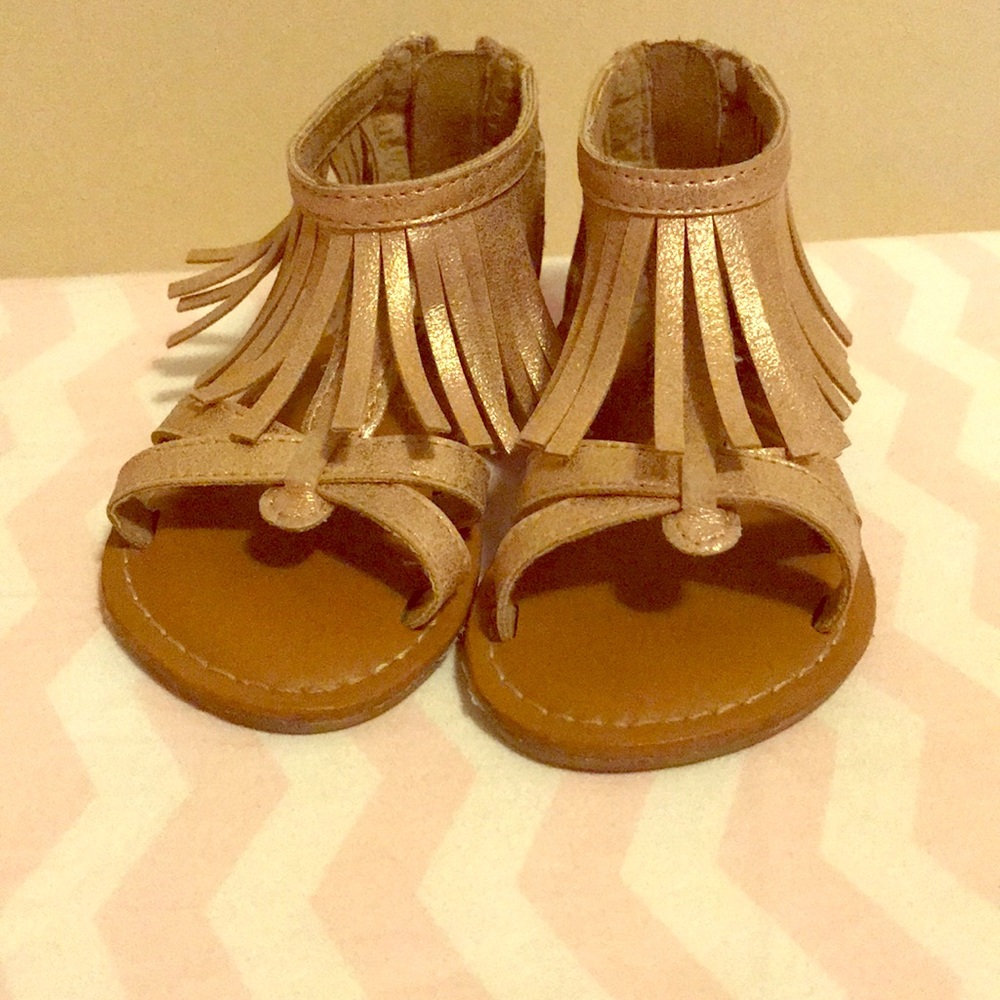 Baby gap tan fringe sandals