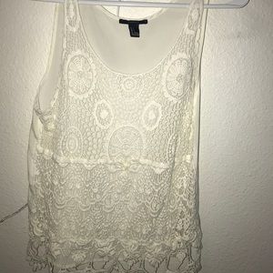 Cream colored Lace/sheer tank top