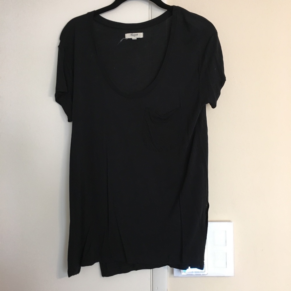 Madewell black shirt with side slits, medium