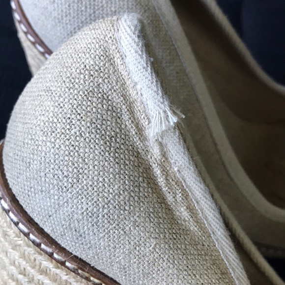 {Tory Burch} Linen Canvas Jackie Espadrille Wedges - Picture 3 of 6