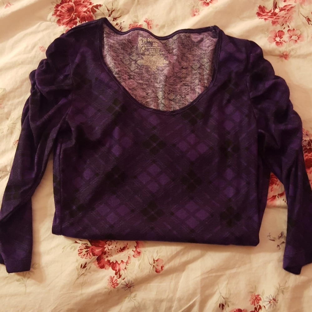 Purple & Black Checkered Top
