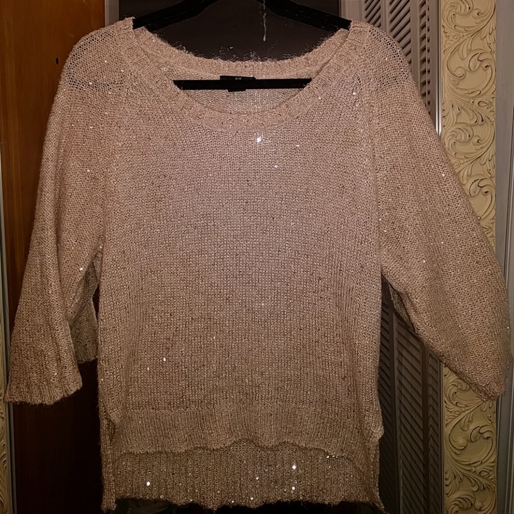 Sequin Beign 3/4 sleeve sweater