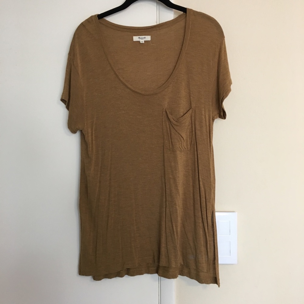 Madewell scoop neck shirt w/ side slits, med