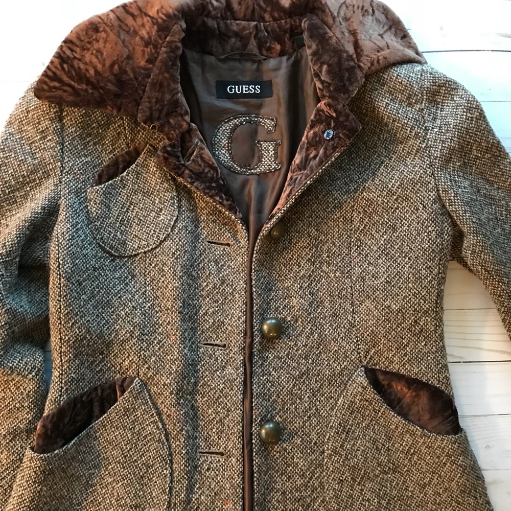 Guess Tweed Peacoat