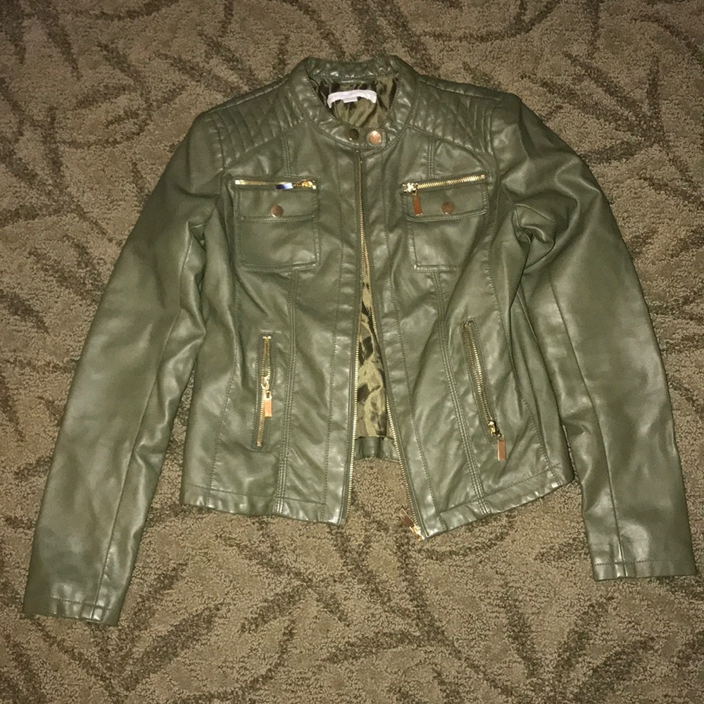Army Green Leather Jacket