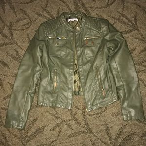 Army Green Leather Jacket