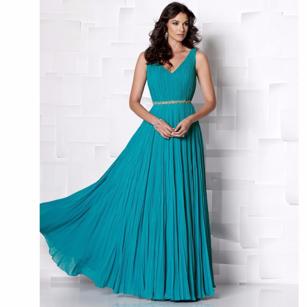 Enchanting Pleated Goddess Gown by Cameron Blake