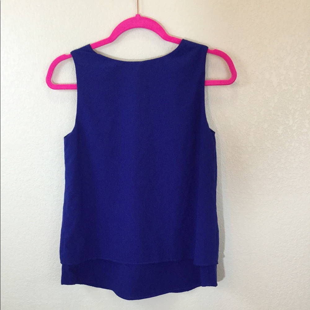 MANGO double layer flowy blue sleeveless top
