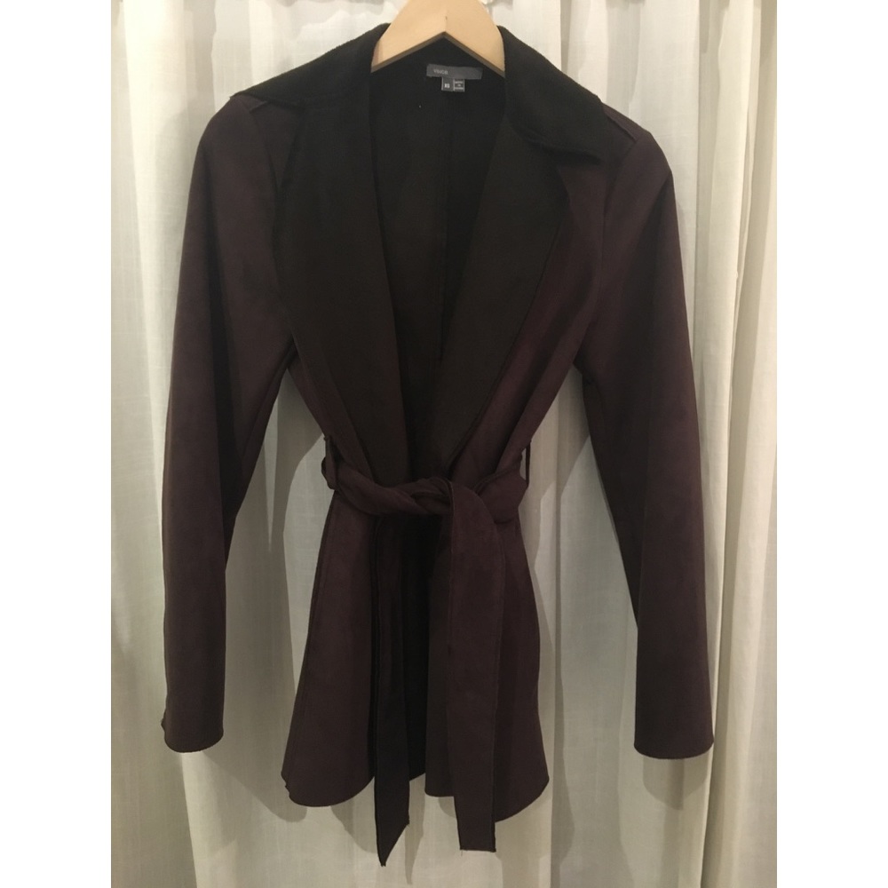 Vince brown suede wrap jacket sz xs