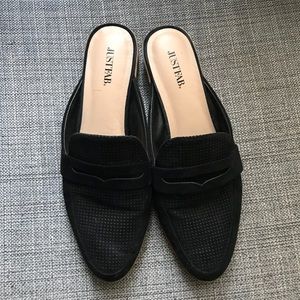 Just Fab Black Loafers Size 9