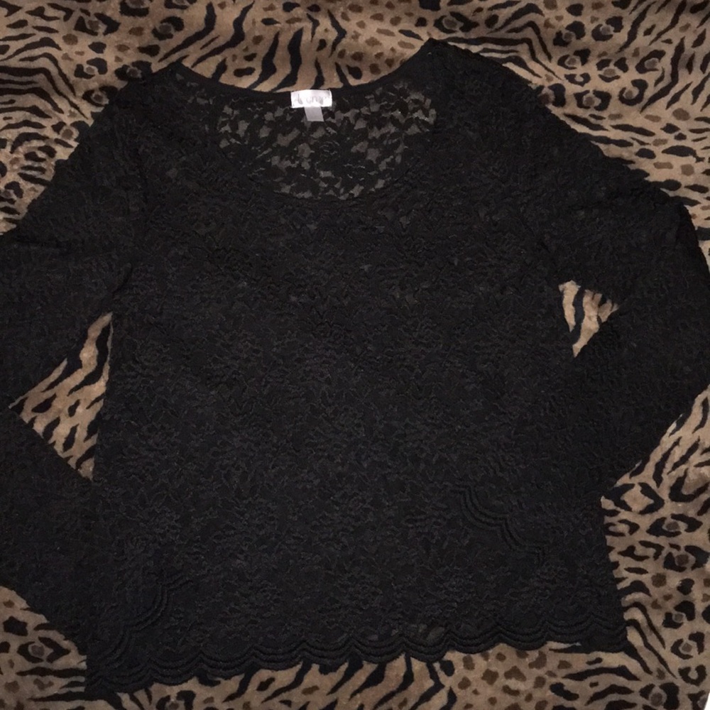 Decree Black Lace Top Large
