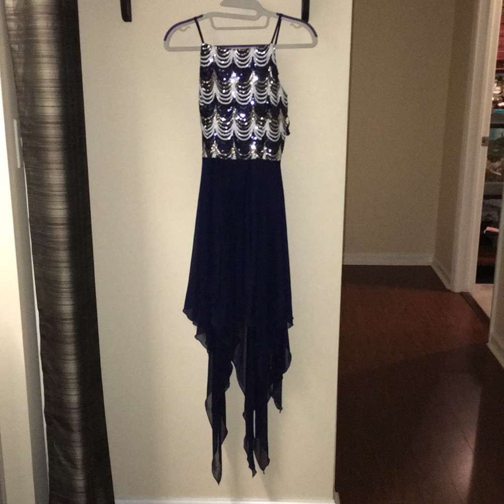 Navy Blue Sequin Dress