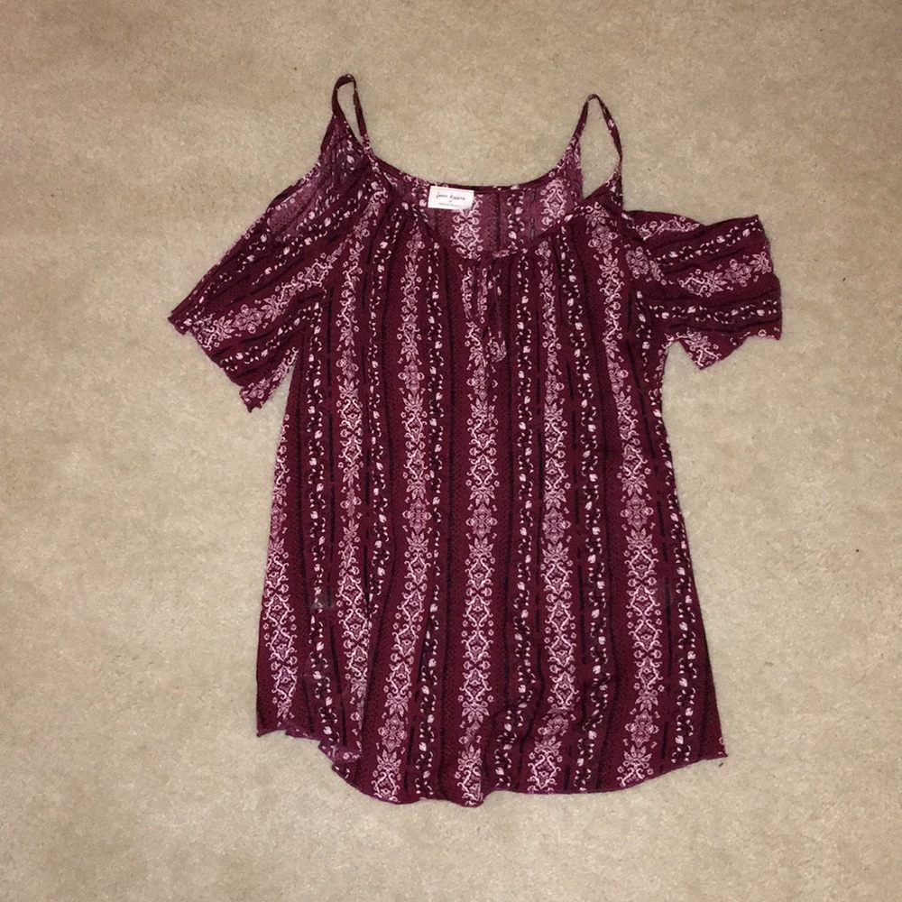 burgundy top