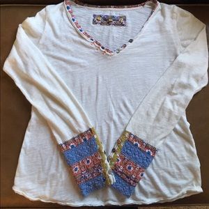 Anthropologie Long Sleeve Pattern Tee