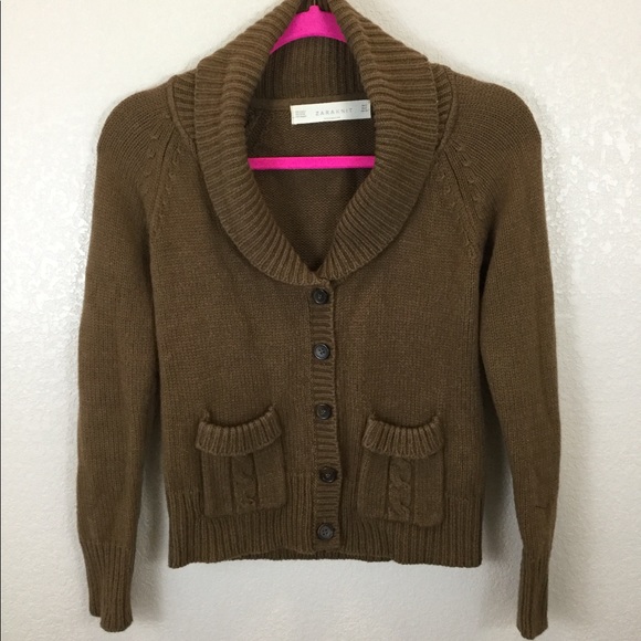 Brown button down sweater Clearance