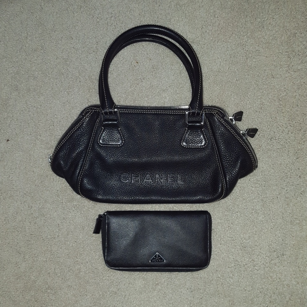 Chanel handbag AND Prada wallet