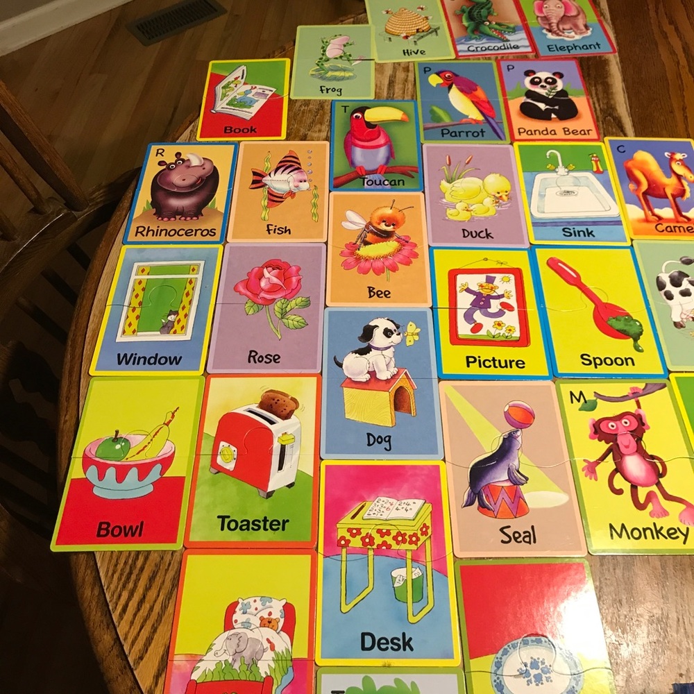 Alphabet and word puzzles. March the top/bottom